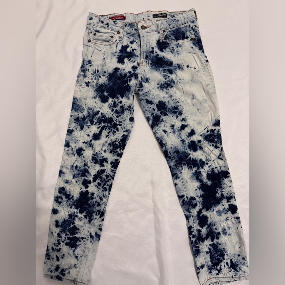 Red Engine Tie-Dye Crop Jeans Very Rare Vintage EUC